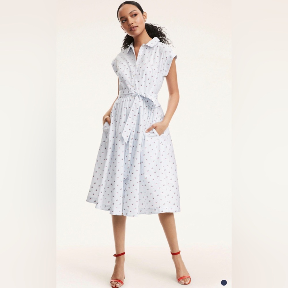Cotton Jacquard Cherry Shirt Dress 🍒